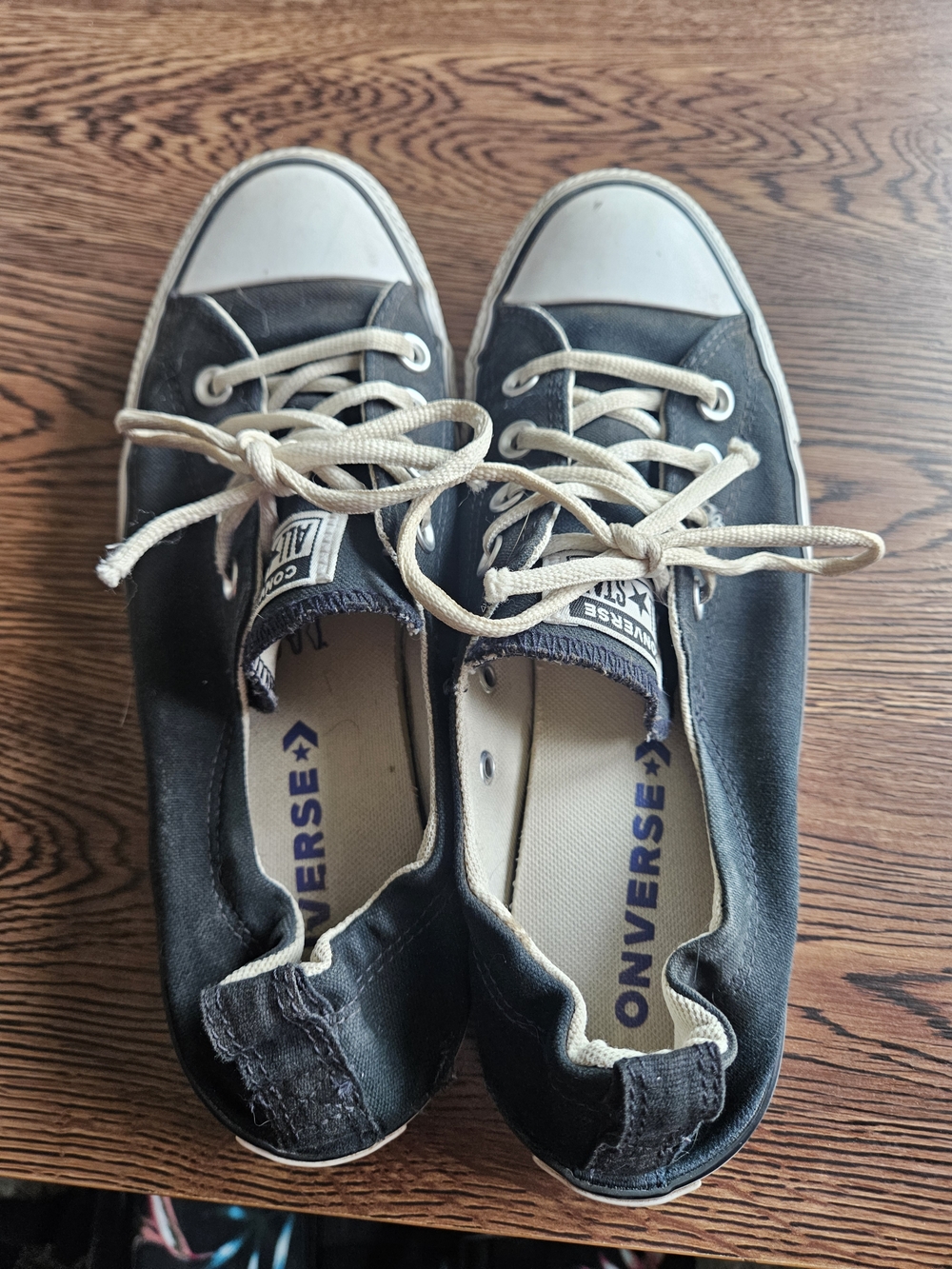 Converse Low Top Canvas Sneakers in Black and White